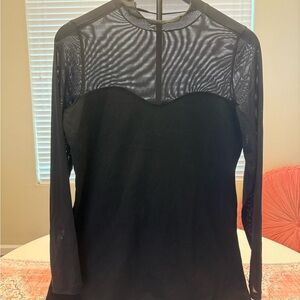 Torrid Black Sheer Mesh Blouse
